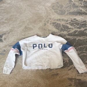 Polo by Ralph Lauren White and Blue Women's Sweater